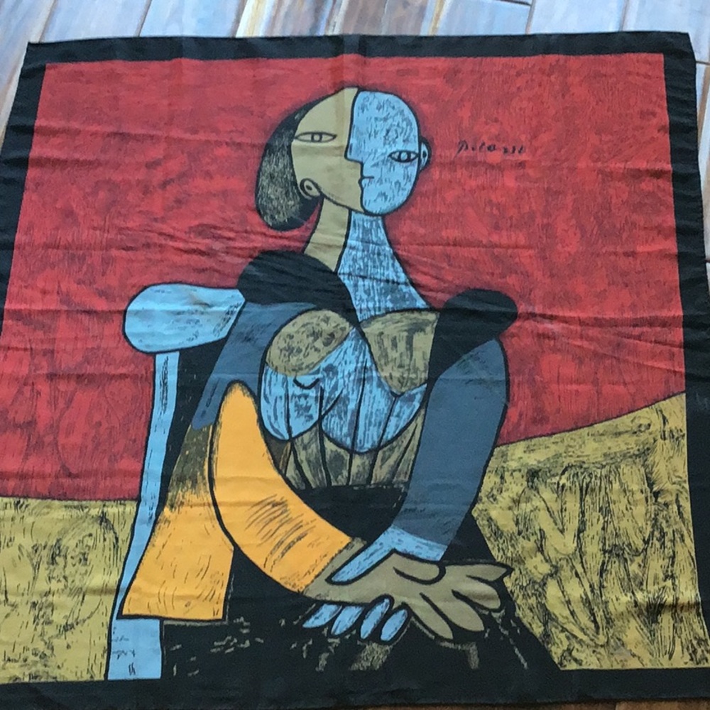 Picasso Design Scarf with Abstract Picasso Design